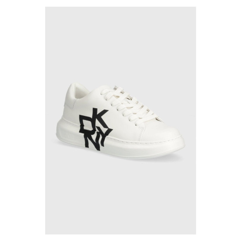 Kožené sneakers boty Dkny Keira bílá barva, K1408368