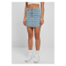 Ladies Organic Stretch Denim Mini Skirt - clearblue bleached