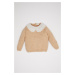 DEFACTO Baby Girl Beige Large Lace Look Collar Knitwear Sweater