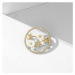 Éternelle Exkluzivní brož s perlou a zirkony Mirka - květina B7135-E-045 Zlatá