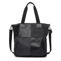 KONO dámská maxi taška na rameno s kontrastními panely EH2221 - 25L - černá