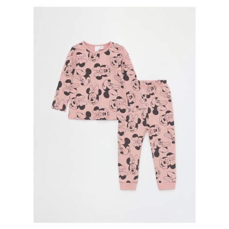 LC Waikiki Crew Neck Minnie Mouse Printed Baby Girl Pajamas Set