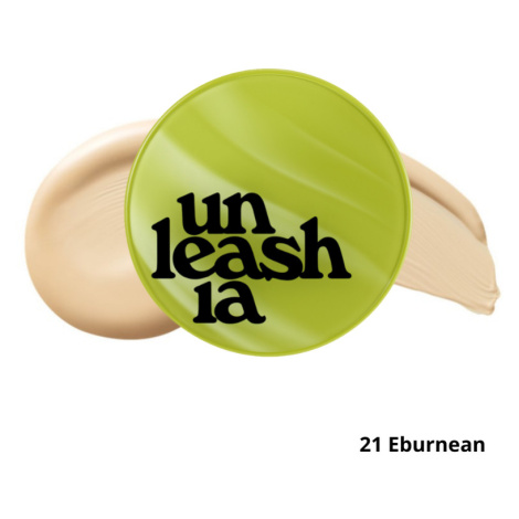UNLEASHIA - VEGAN HEALTHY GREEN CUSHION SPF30/PA++  21 EBURNEAN - Saténový make-up s houbičkou  