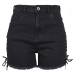 Ladies Highwaist Denim Lace Up Shorts