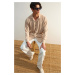 Trendyol Stone Oversize Fit Wide Collar Summer Linen Look Shirt