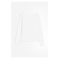H & M - Přiléhavé žerzejové triko - bílá