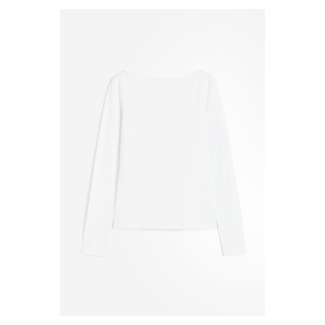 H & M - Přiléhavé žerzejové triko - bílá H&M