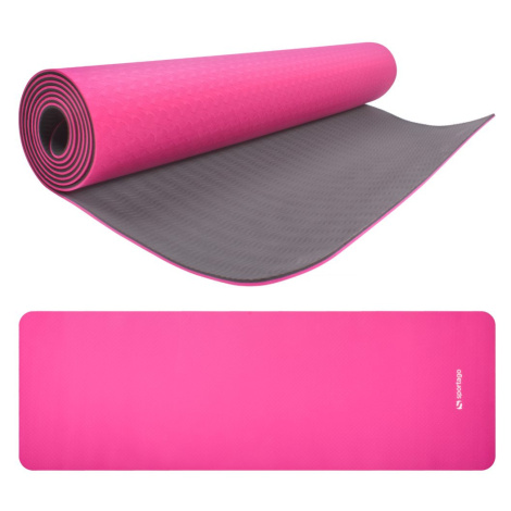 Podložka na cvičení Sportago TPE Yoga dvouvrstvá 173x61x0,4 cm, růžová