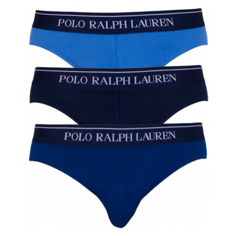 3PACK pánské slipy Ralph Lauren modré (714513423005)