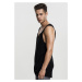 Long Shaped Open Edge Loose Tank - black