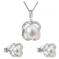 Evolution Group Luxusní stříbrná souprava s pravými perlami Pavona 29024.1 (náušnice, řetízek, p