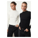 Trendyol Black-Ecru Basic 2-Pack Knitted Sweater