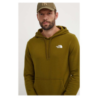 Bavlněná mikina The North Face M Simple Dome Hoodie pánská, zelená barva, s kapucí, s potiskem, 