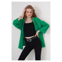 Bigdart 5862 Knitted Kimono - Green