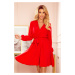 BINDY - Červené dámské šaty s dekoltem 339-1