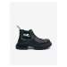 Černé dámské kožené kotníkové boty KARL LAGERFELD Trekka Max