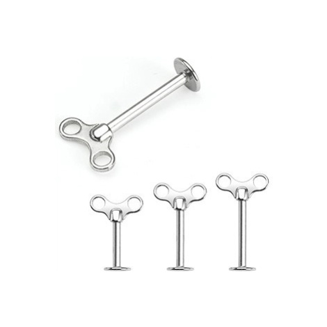 Labret z chirurgické oceli - natahovací klíček - Rozměr: 1,6 mm x 10 mm Šperky eshop