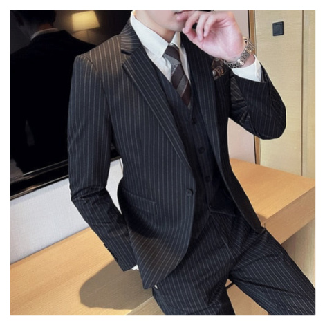 Luxusní pánský oblek 3v1 s pruhovaným vzorem JFC FASHION