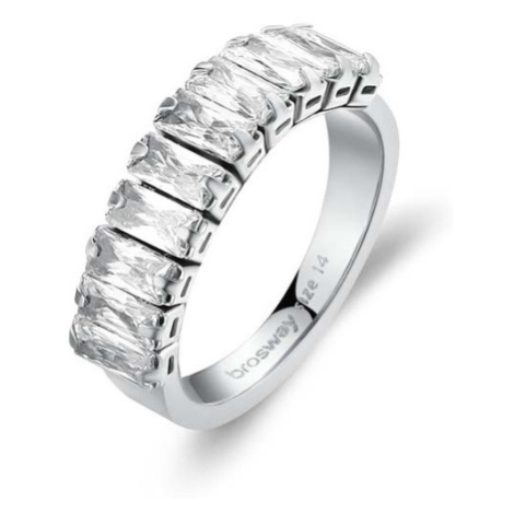 Brosway Třpytivý ocelový prsten se zirkony Desideri BEIA001