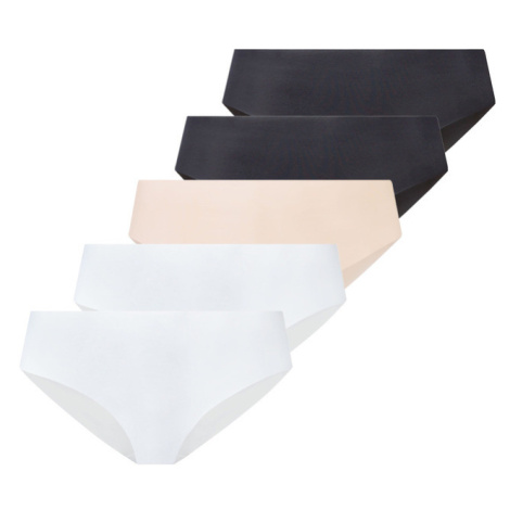 esmara® Dámské bezešvé kalhotky, 5 kusů (černá/béžová/bílá)