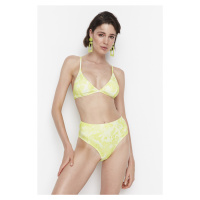 Trendyol Yellow Batik Patterned High Waist Bikini Bottoms