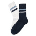 Ponožky s žebrovanou strukturou, 2 páry, modré a bílé , vel. 35-38