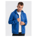 BASIC men's unbuttoned hooded sweatshirt - blue V9 OM-SSBZ-0118