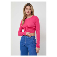 Tričko s dlouhým rukávem Liviana Conti růžová barva, F4SA05
