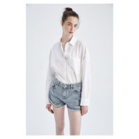 DEFACTO Oversize Fit Linen Blend Long Sleeve Shirt