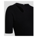 Šaty karl lagerfeld sslv logo knit dress černá