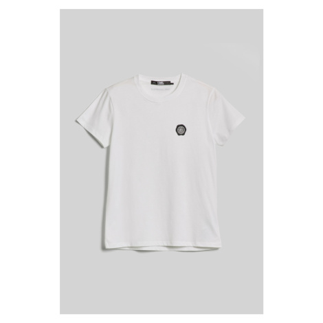 Tričko karl lagerfeld wax seal logo t-shirt bílá