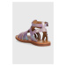 Dětské semišové sandály Pom D'api fialová barva