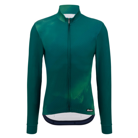 SANTINI Cyklistický dres s dlouhým rukávem zimní - PURE DYE - zelená