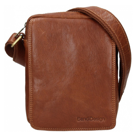 Pánská kožená taška přes rameno SendiDesign Karlos - koňak Sendi Design