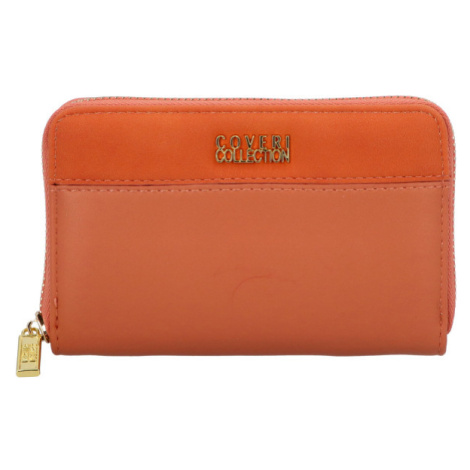 Menší dámská pouzdrová koženková peněženka Silvia, korálově červená Coveri