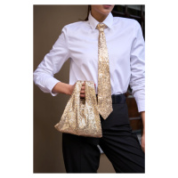 Madamra Women's Gold Sequined Clutch Bag