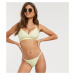 Peek & Beau Exclusive tanga bikini bottom in yellow stripe