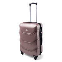 Rogal Růžový luxusní lehký plastový kufr 