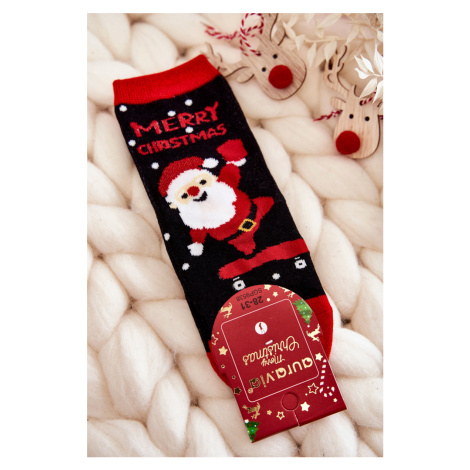 Dětské ponožky "Merry Christmas" Nicholas Černý a Červený Kesi