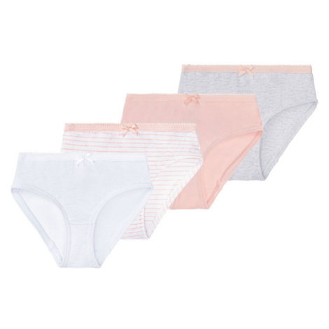 lupilu® Dívčí kalhotky s BIO bavlnou, 4 kusy (bílá/růžová/šedá)
