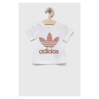 Dětské bavlněné tričko adidas Originals bílá barva