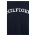 Dětské bavlněné tričko s dlouhým rukávem Tommy Hilfiger tmavomodrá barva