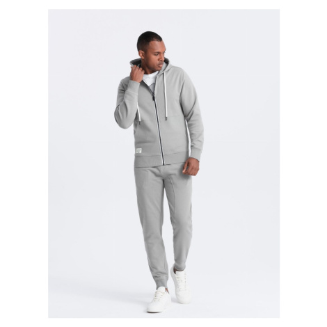 Men's sweatshirt set unbuttoned sweatshirt + jogger pants - gray V8 Z82 Ombre