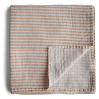 Mushie Muslin Swaddle Blanket Organic Cotton zavinovačka Natural Stripe 120cm x 120cm 1 ks