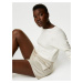 Krémový dámský zkrácený volný top na jógu Marks & Spencer