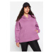 Trendyol Curve Plum Thick Fleece Inside Oversize Knitted Sweatshirt