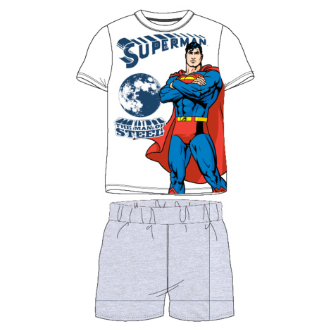 superman-licence Chlapecké pyžamo Superman 5204302WOL, bílá / šedý melír Barva: Bílá