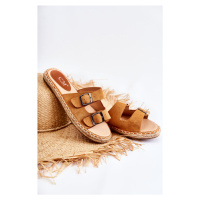 Klasické semišové dámské pantofle Camel Casilda