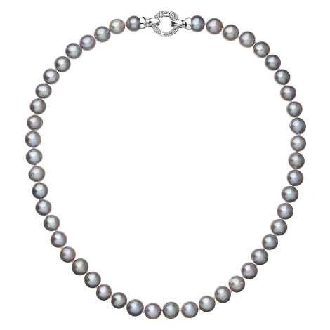 Evolution Group Perlový náhrdelník z pravých říčních perel šedý 22028.3