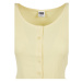 Ladies Cropped Button Up Rib Tee - softyellow